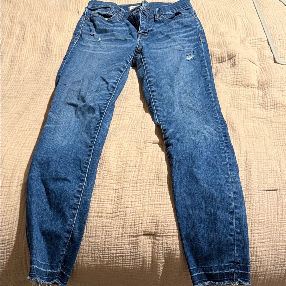 Madewell Distressed Blue Skinny Jeans
